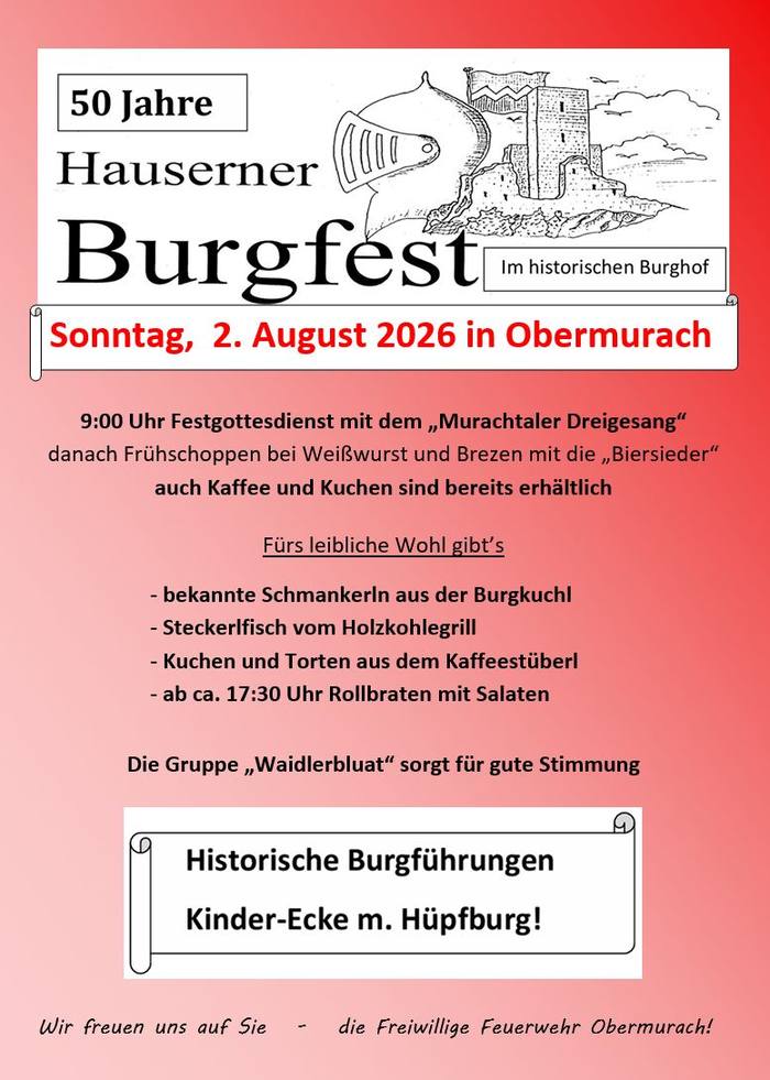 Plakat zum 50. Hauserner Burgfest