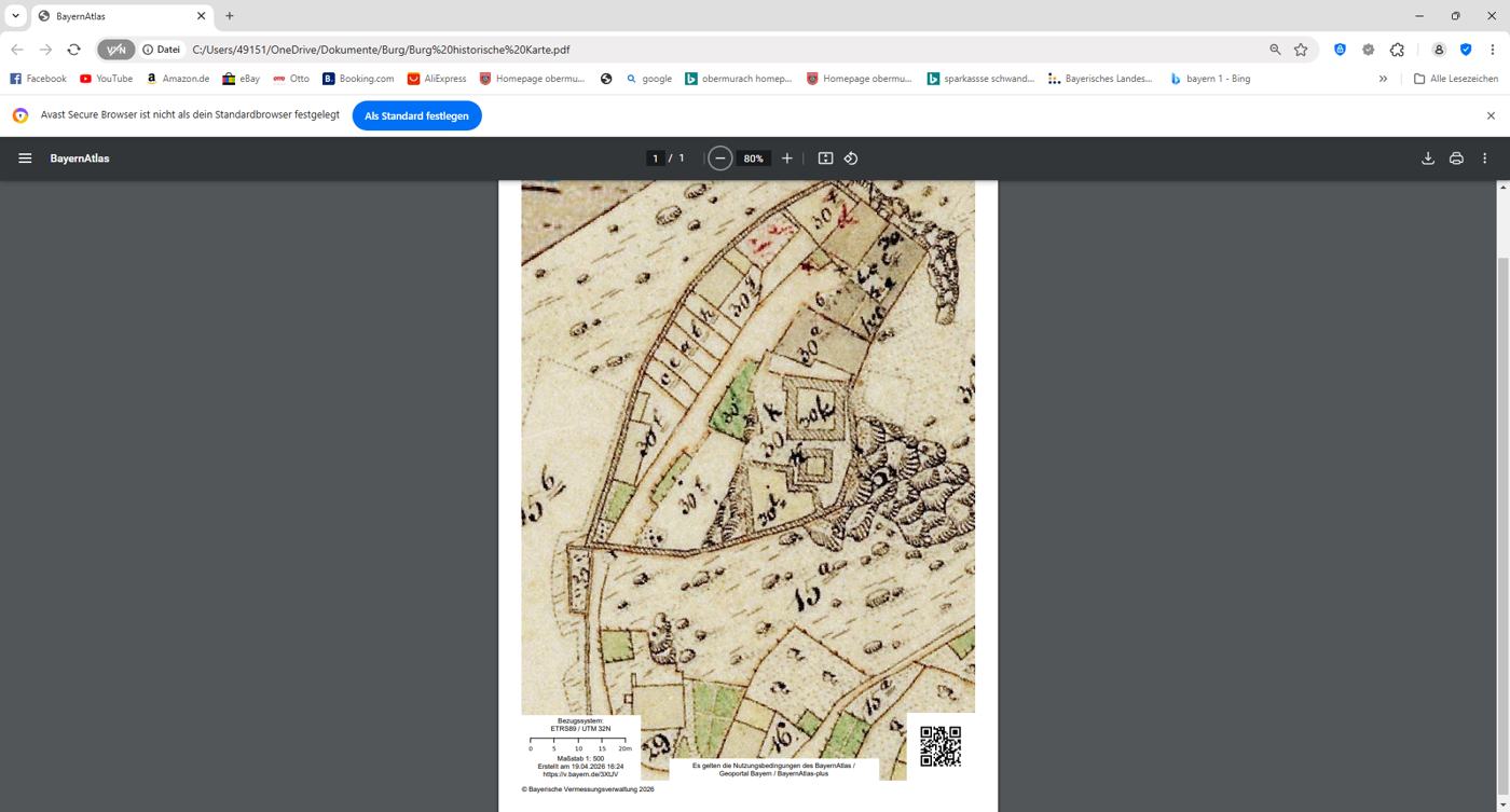 Historische Darstellung zur Burg Hausmurach